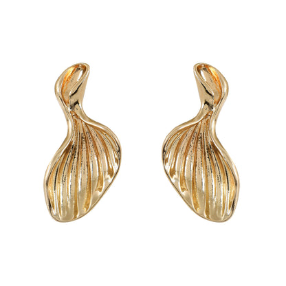 Gold Petal Shell Studs