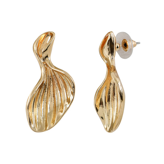 Gold Petal Shell Studs