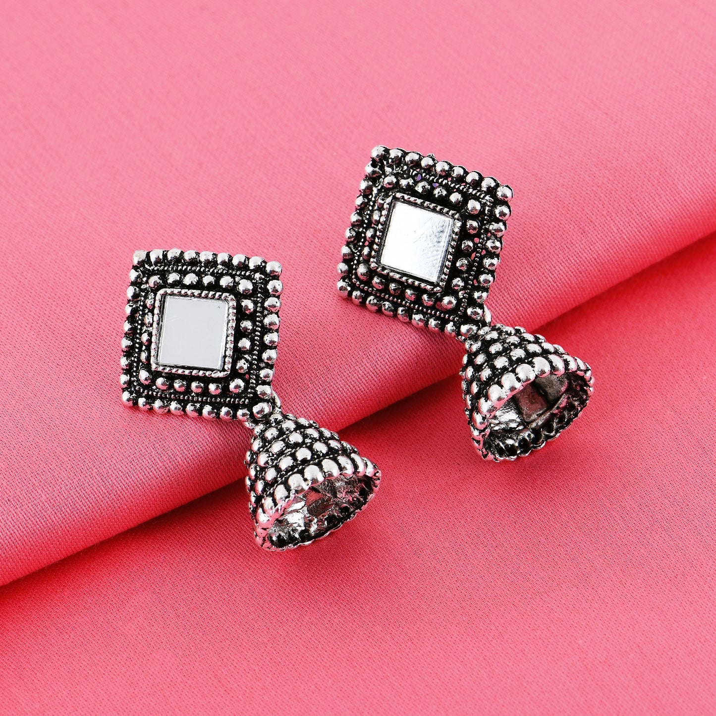 Tribal Mirror Jhumka Earrings