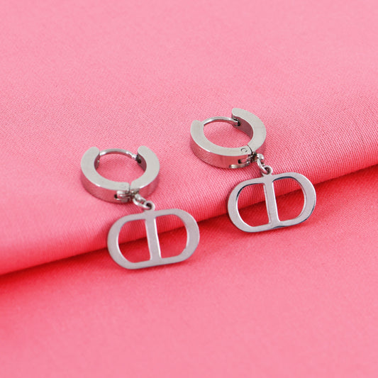 Silver Minimal Hoop Drops