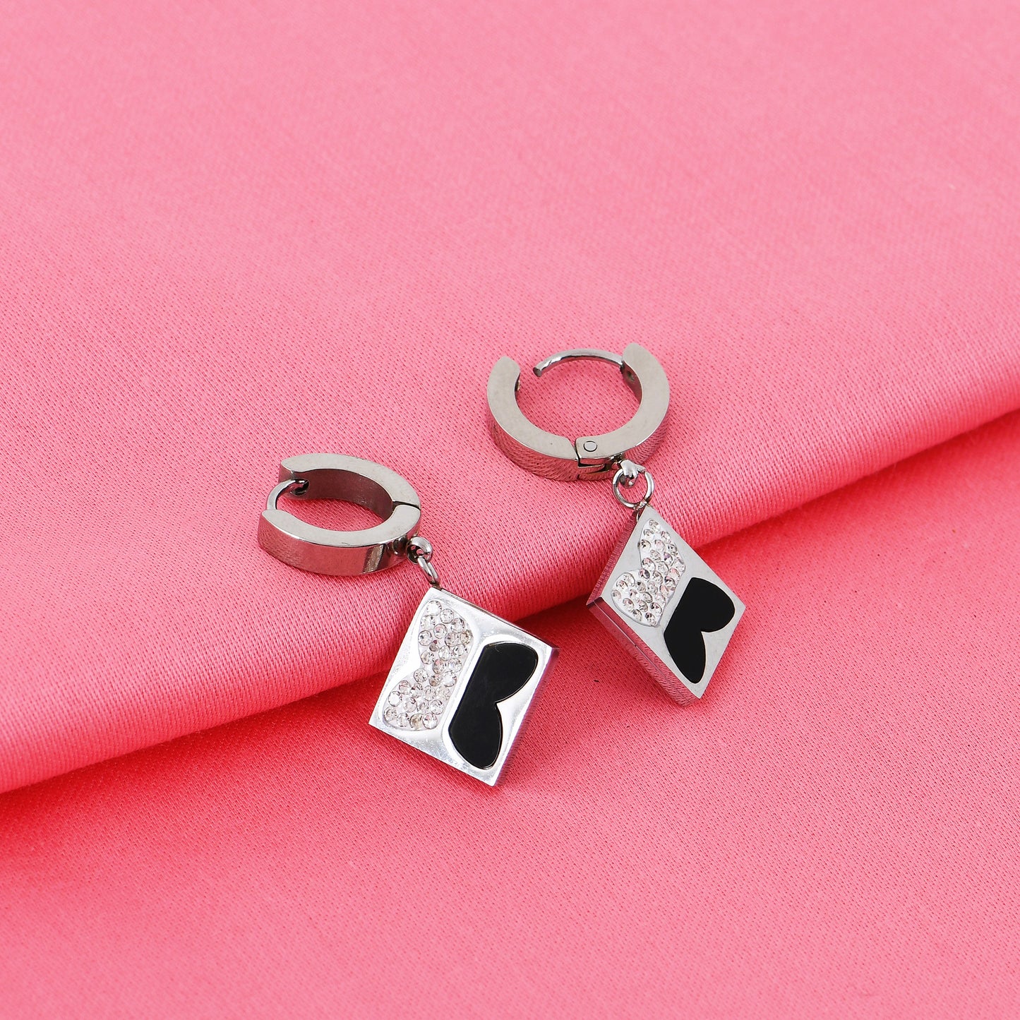 Silver Butterfly Drop Earrings