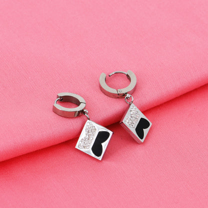 Silver Butterfly Drop Earrings