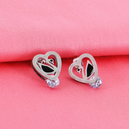 Silver Swan Stud Earrings