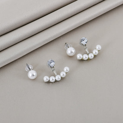 Silver Pearl Ear Jackets