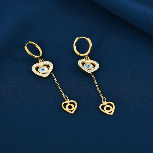Gold Evil Eye Earrings