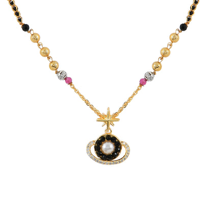 Gold Planet Pearl Mangalsutra