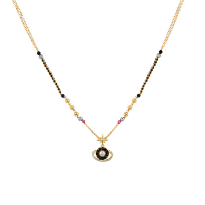 Gold Planet Pearl Mangalsutra