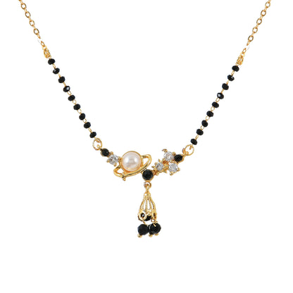Gold Pearl Floral Mangalsutra