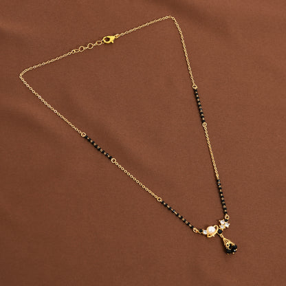 Gold Pearl Floral Mangalsutra