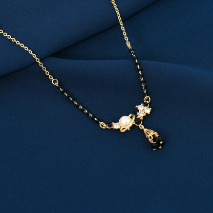 Gold Pearl Floral Mangalsutra