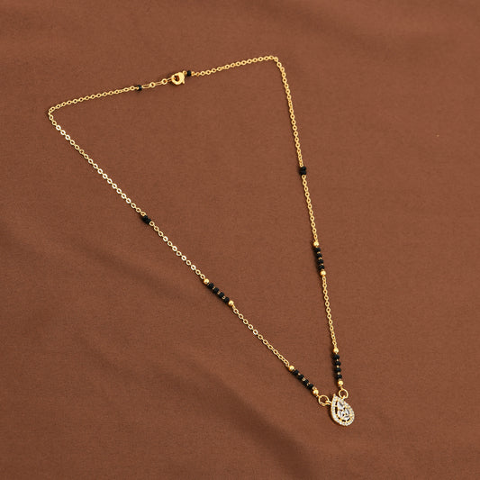 Gold Teardrop CZ Mangalsutra