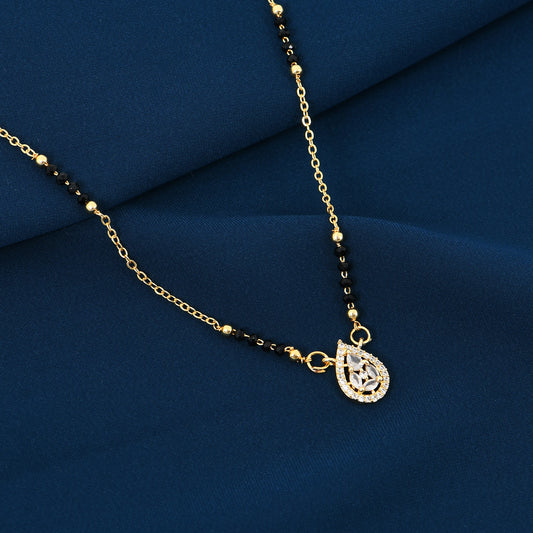 Gold Teardrop CZ Mangalsutra