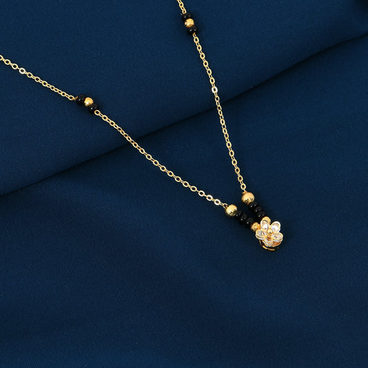 Gold Floral CZ Mangalsutra