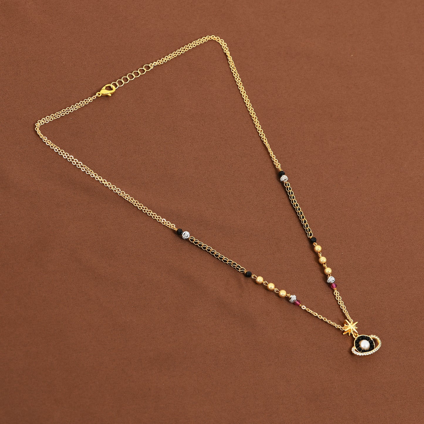 Gold Planet Pearl Mangalsutra