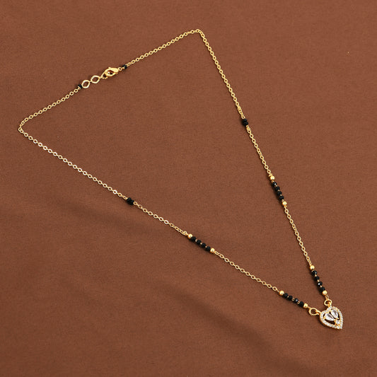 Gold Heart Mangalsutra Necklace