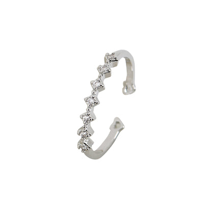 Chevron Band Silver Ring For Women