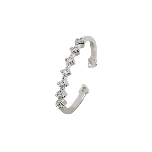 Chevron Band Silver Ring For Women