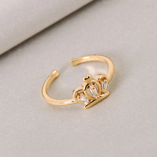 Golden Crown CZ Ring