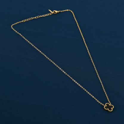 Gold Black Clover Necklace