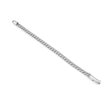 Men Silver Cuban Bracelet and Chain Combo