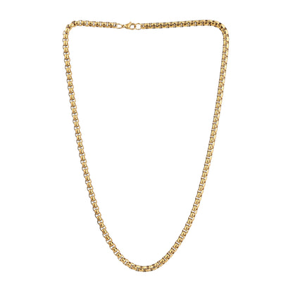 Men Gold Box Chain - 21.5 Inch