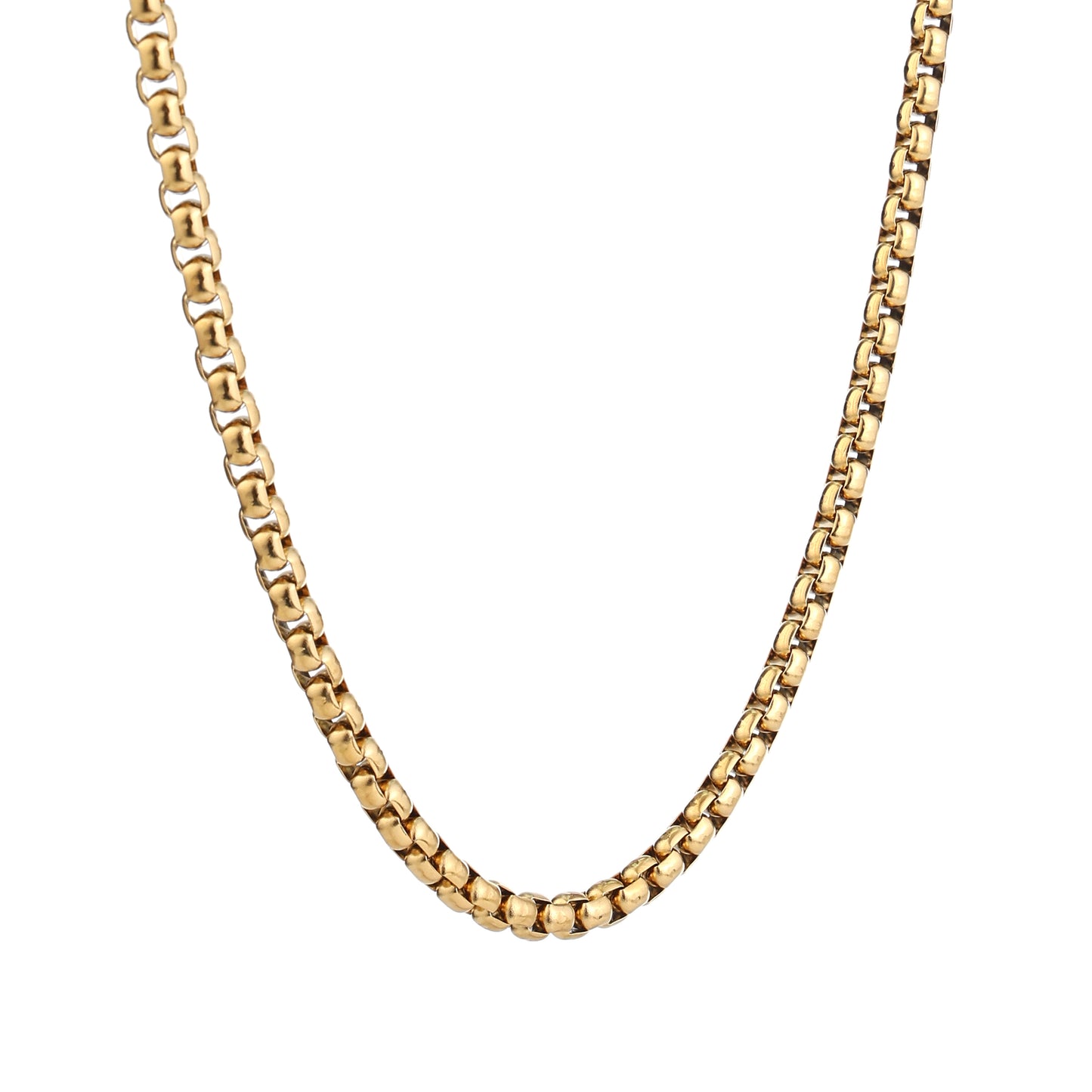 Men Gold Box Chain - 21.5 Inch