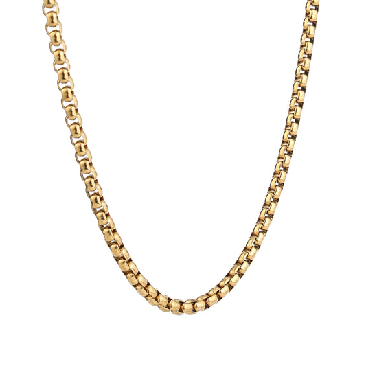 Men Gold Box Chain - 22 Inch