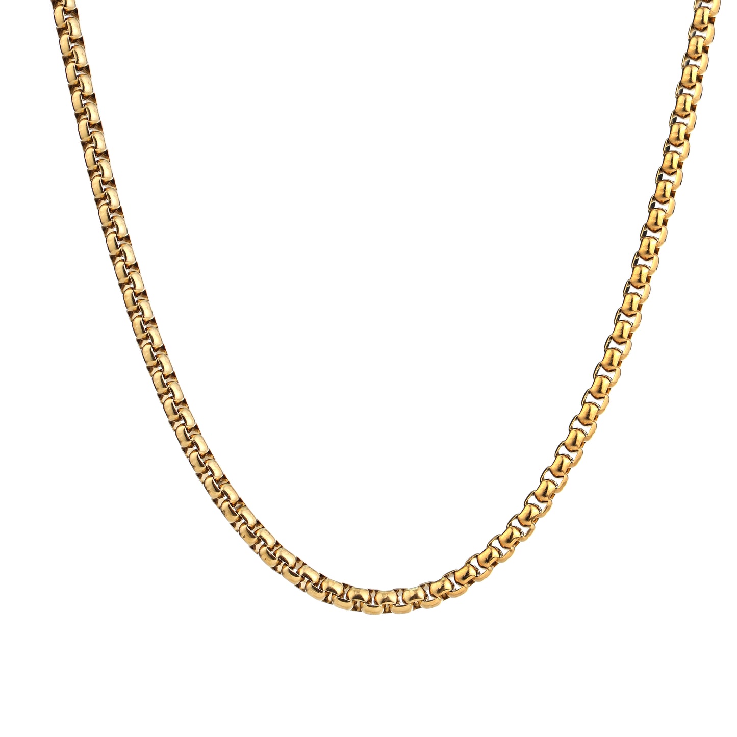 Men Gold Box Chain - 21.5 Inch