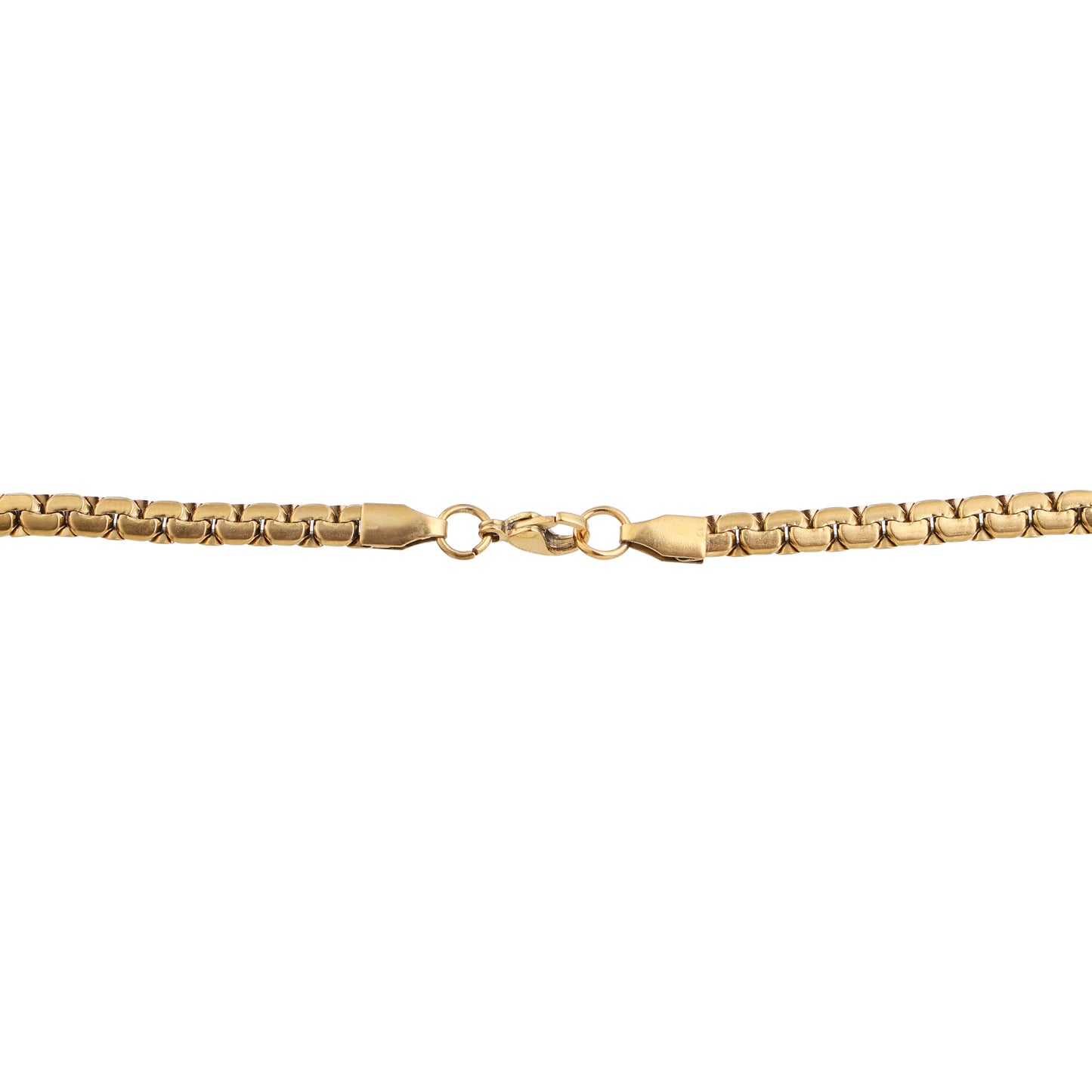 Men Gold Box Link Chain - 21.5 Inch