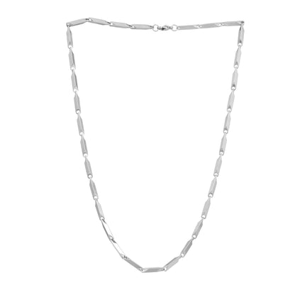 Men Silver Bar Link Chain – 20 Inch