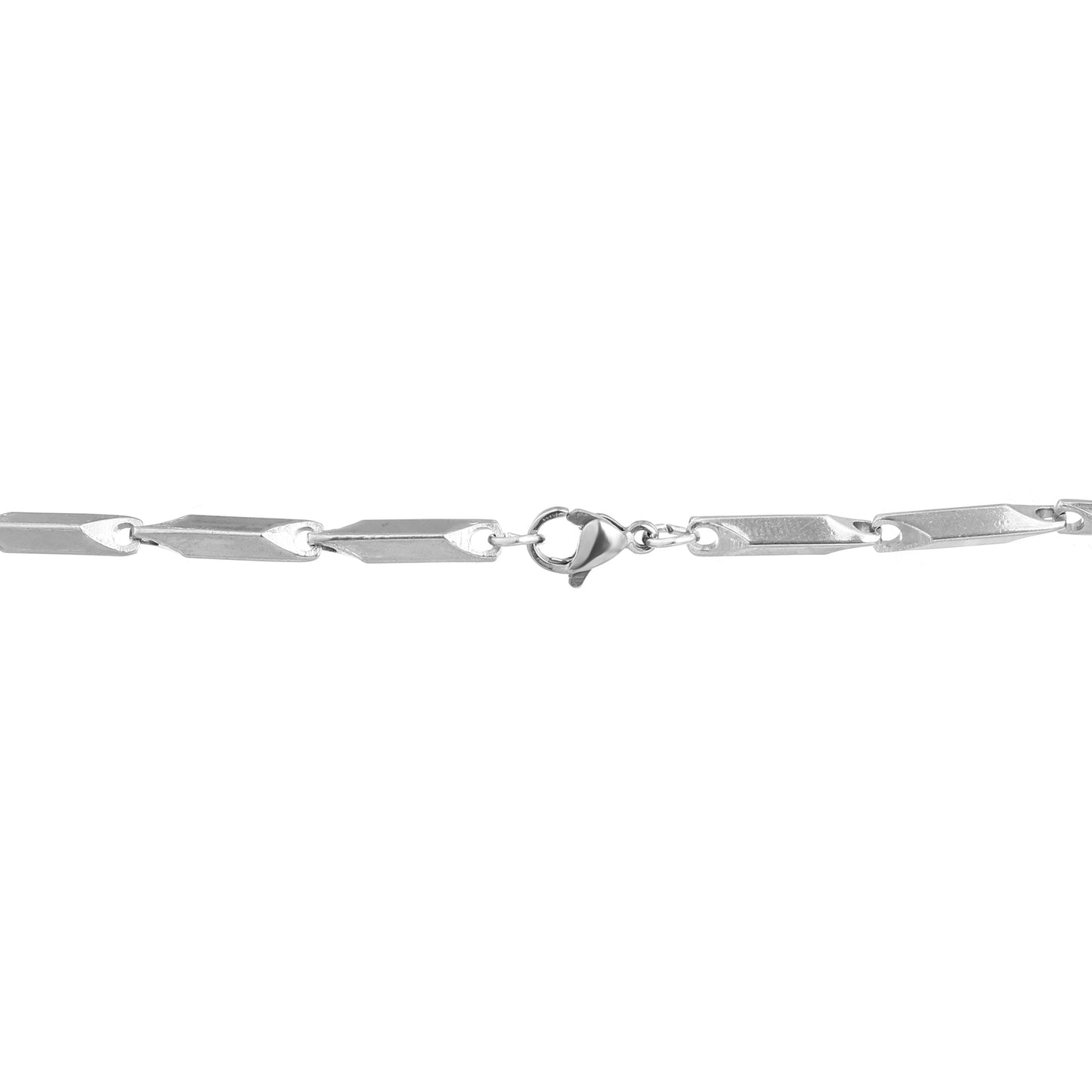Men Silver Bar Link Chain – 20 Inch
