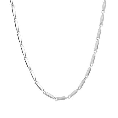 Men Silver Bar Link Chain – 20 Inch