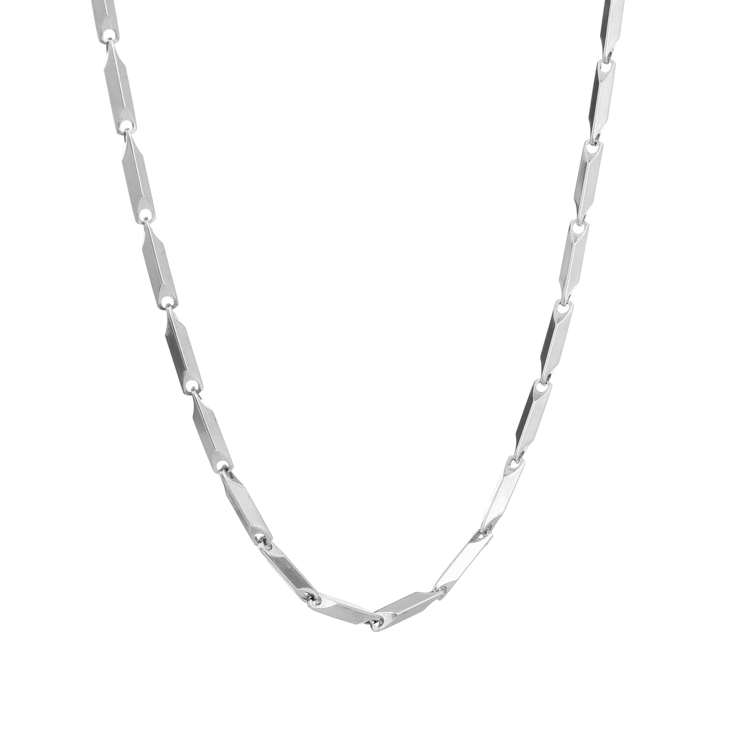 Men Silver Bar Link Chain – 20 Inch