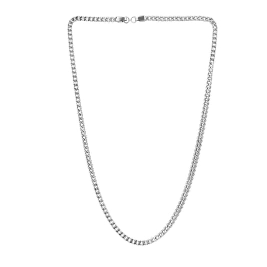 Men Silver Box Link Chain - 22 Inch