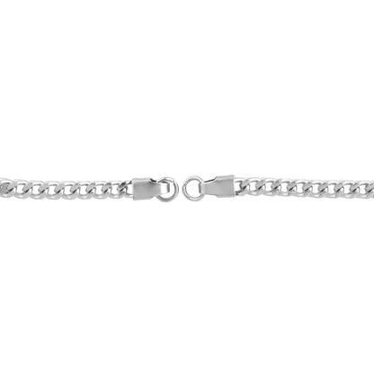 Men Silver Cuban Bracelet and Chain Combo