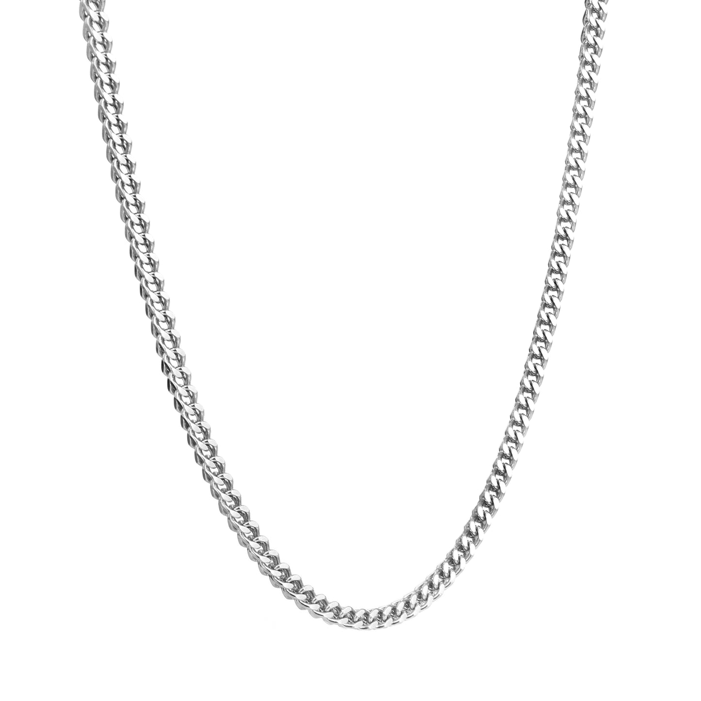 Men Silver Cuban Chain - 21.5 Inch