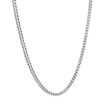 Men Silver Cuban Chain - 21.5 Inch