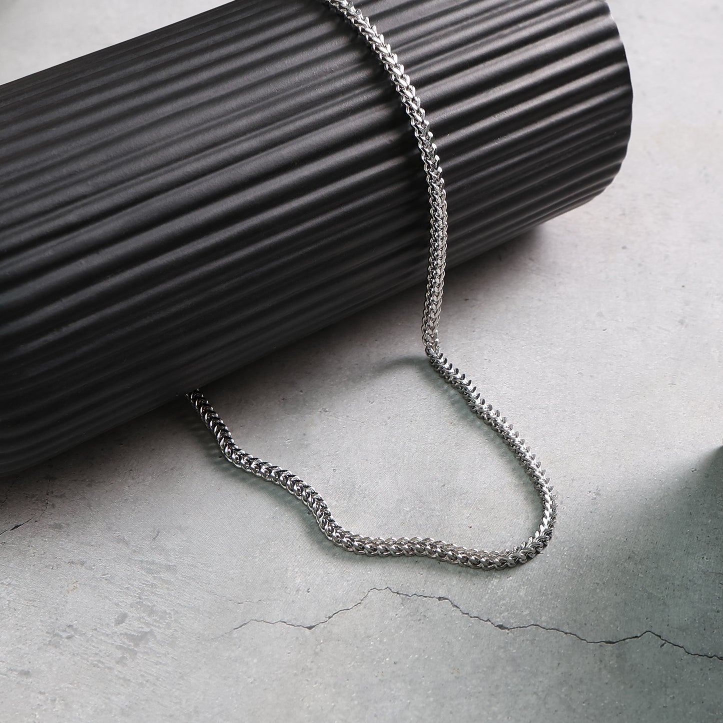 Men Silver Cuban Bracelet and Chain Combo