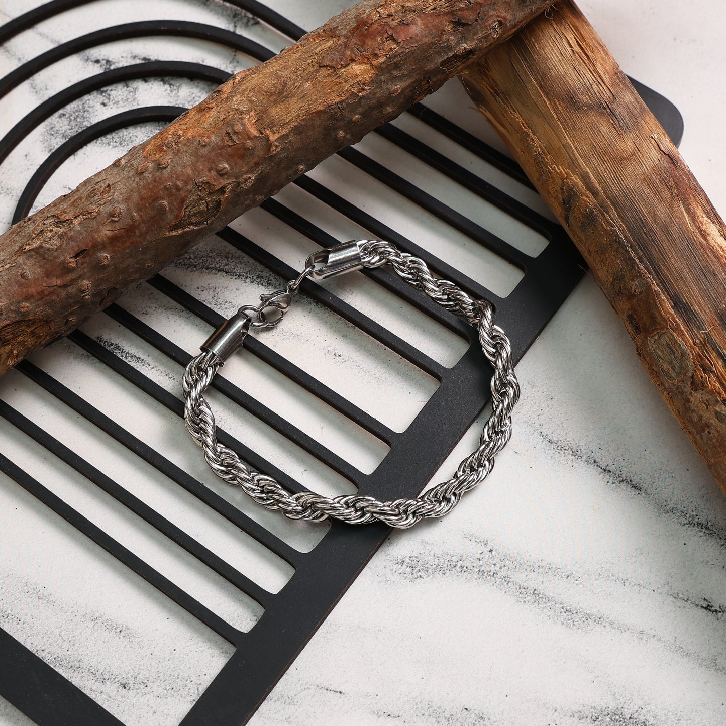Silver Rope Bracelet (22cm)