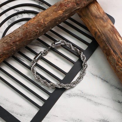 Silver Rope Bracelet (22cm)