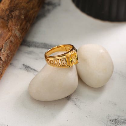 Men Citrine Stone Ring