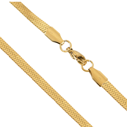 Men’s Gold Flat Snake Chain – 22 Inch