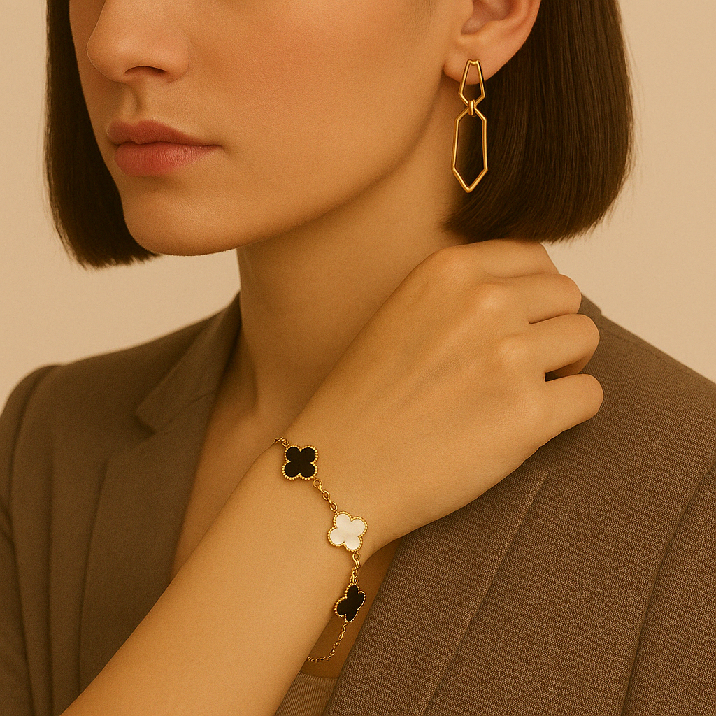 Golden Enamel Charm Bracelet