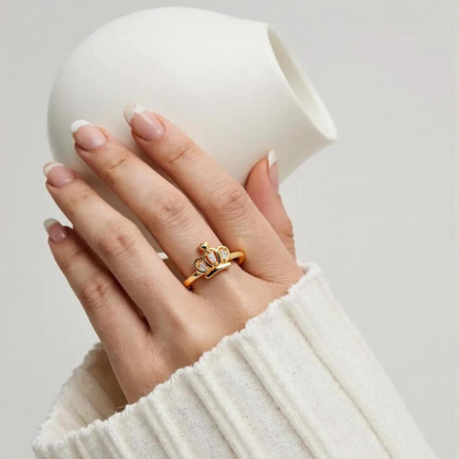 Golden Crown CZ Ring
