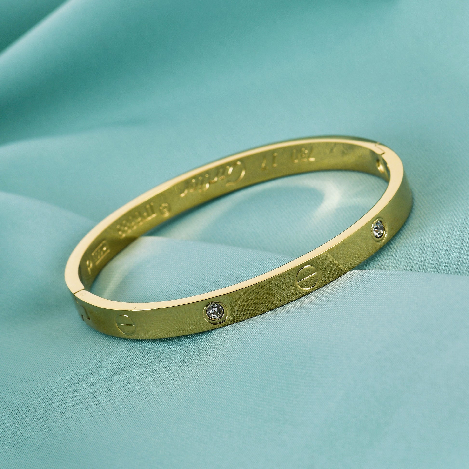 Golden Finish Bangle Gold Bracelet for Women – trending bangle gold bracelet for womens with an anti-tarnish finish and lightweight feel