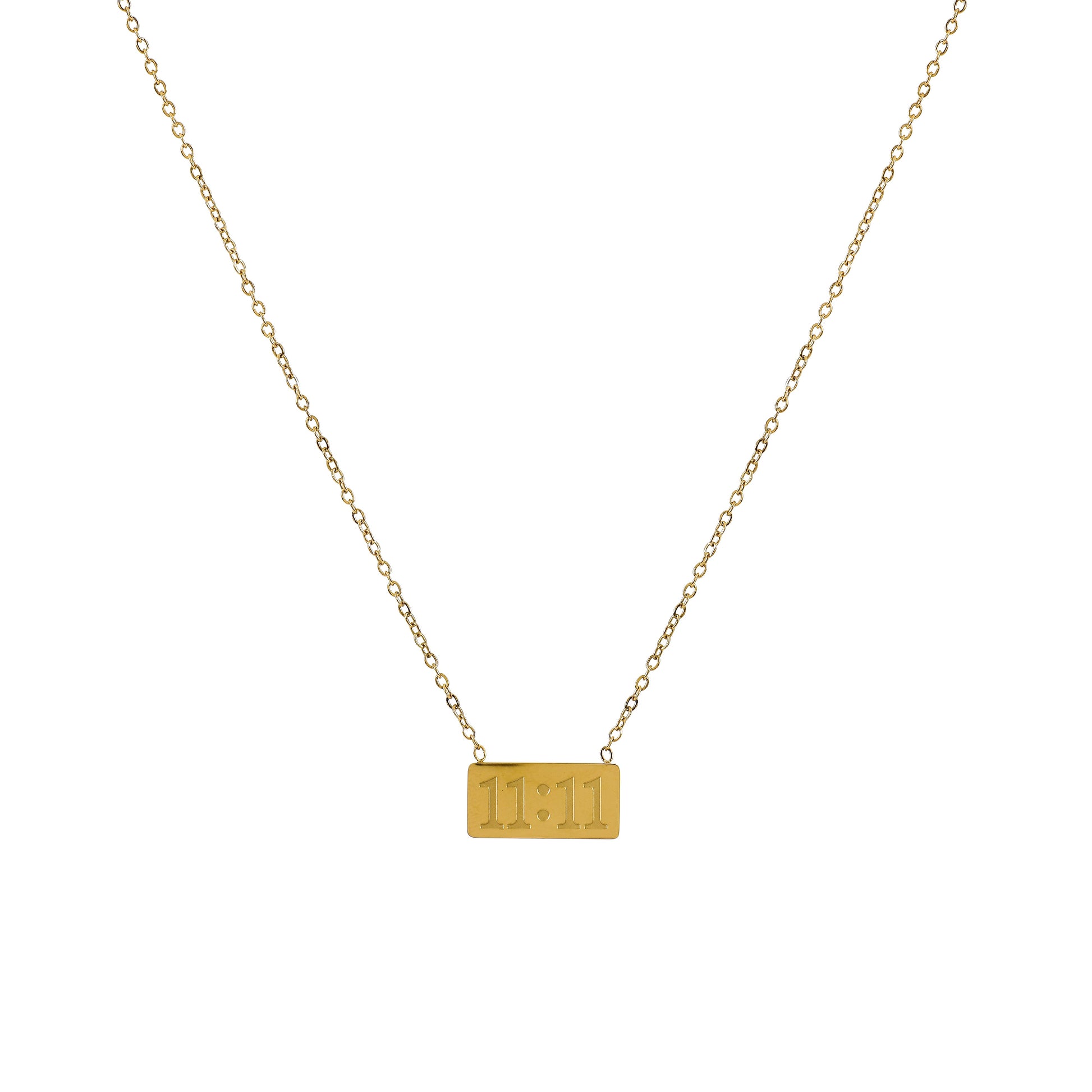 Gold 11:11 Angel Number Necklace for Women featuring a trendy and spiritual women necklace design