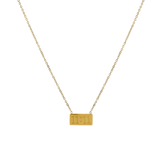 Gold 11:11 Angel Number Necklace for Women featuring a trendy and spiritual women necklace design