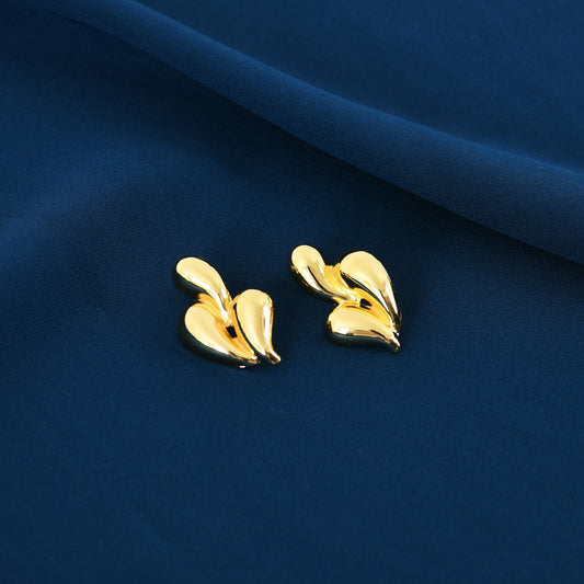 Gold Abstract Art Studs For Women – premium designer gold studs for women with an abstract design