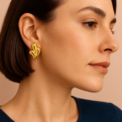 Gold Abstract Art Studs For Women – modern and stylish gold abstract studs for daily and party wear