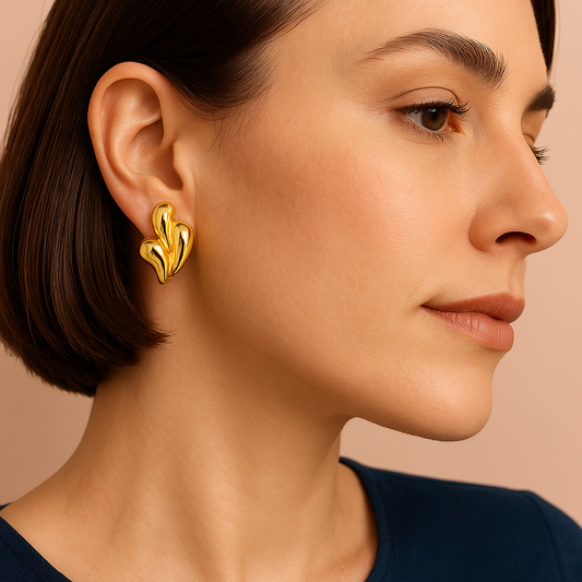 Gold Abstract Art Studs For Women – modern and stylish gold abstract studs for daily and party wear